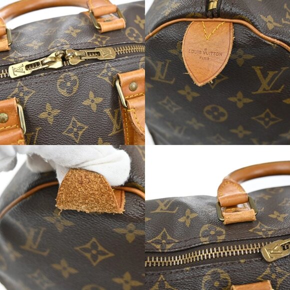 LOUIS VUITTON Keepall 45 Travel Hand Bag Monogram Leather Brown M41428 86YH515 - Picture 9 of 16